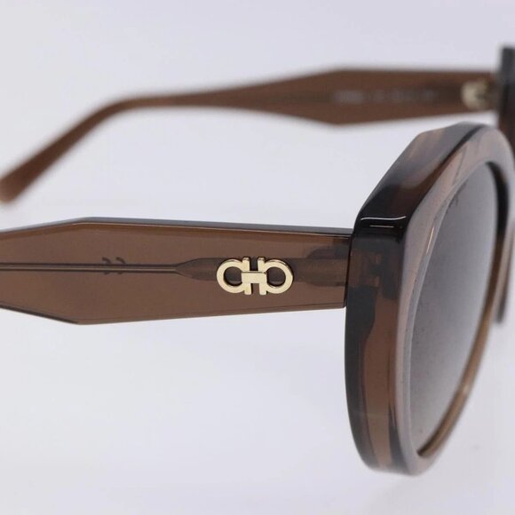 Salvatore Ferragamo Gancini Sunglasses plastic Brown Auth - Picture 9 of 15